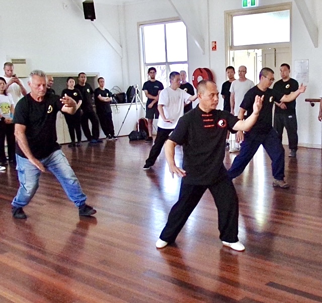 Master Stephen Lin leading a group Tai Chi class